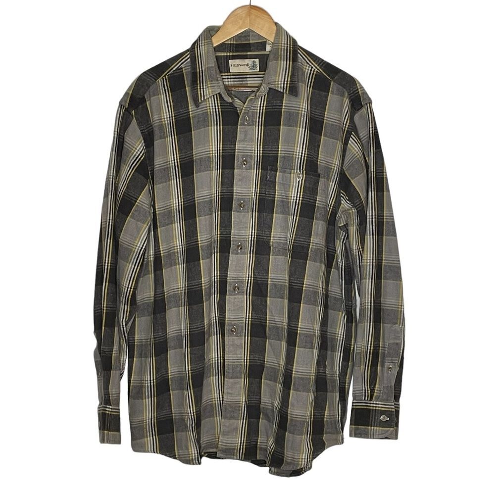 Fieldmaster Thick Cotton Flannel Plaid Button Down Casual Shirt Shacket Size XL